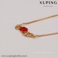 41630 accesorios de joyería de moda venta al por mayor 18k delicada moda labios rojos colgante chapado en oro collar de la joyería